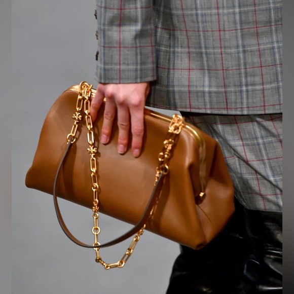 Tory Burch - Runway Item - Large Cleo Clasp/Pouch/ Kisslock Bag - Picture 2 of 12